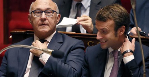 Ο Μισέλ Σαπέν και ο Εμανουέλ Μακρόν